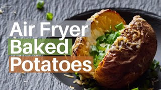 QUICK AND EASY BAKED POTATOES IN AN AIR FRYER [upl. by Anstus387]