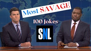 Colin Jost amp Michael Che s 100 Most Savage Weekend Update Jokes SNL [upl. by Anaeed794]