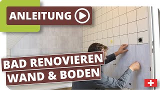 Bad neu gestalten  Boden und Wände im alten Badezimmer renovieren mit planeo [upl. by Aliuqahs]