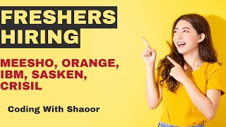 MEESHO IBM ORANGE Hiring  OFF Campus Drive 2024 2023 2022 2021 Batch Hiring  Fresher Jobs [upl. by Ymarej79]