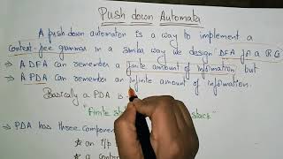 pushdown automata PDA in TOC  Introduction  Part12 Lec78 Bhanu Priya [upl. by Vlad]