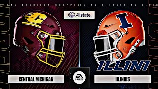 Fighting Illini vs Central Michigan EA College Football 4K [upl. by Anhpad]