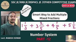 Quantitative Aptitude Number System part 12  Lect MANISH KUMAR [upl. by Shaner]