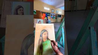 Portrait painting after a long time oilpainting minivlog artcollege indore lavinagar [upl. by Bette]