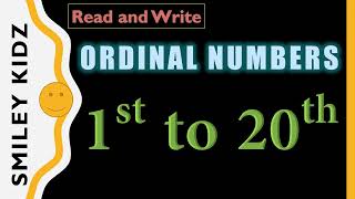 Ordinal Numbers  First to Twentieth  1st  20th  Read and Write Ordinal Numbers for Kids [upl. by Bobbi]