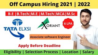 Xoriant  Tata Elexi Off Campus Drive Batch 2021  2022 [upl. by Ydnas]