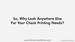 Simplify Your Check Printing  OnlineCheckWritercom  Powered by Zil Money [upl. by Catha]