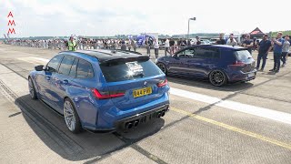 800HP SINGLE TURBO BMW M3 TOURING vs 700HP VW Golf 7 R [upl. by Gow]