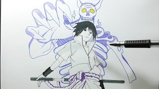 How to draw Sasuke Susanoo  step by step 547 [upl. by Alina608]