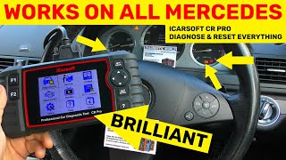 iCarsoft CR PRO Fixing Mercedes Check Engine ABS amp SRS Airbag Light WORKS ON ALL MERCEDES [upl. by Eekram]