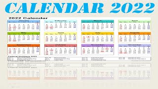 Calendar 2022 with HolidaysCalendar 2020 Indian Festival with Holidays 2022 Compedu Knowledge [upl. by Trixy779]