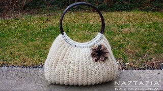 HOW to CROCHET SAVVY HANDBAG  DIY Tutorial for Easy Bag Purse Tote [upl. by Duile]