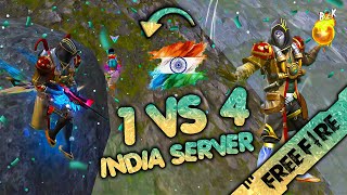 B2K DOMINATING THE INDIA SERVER  1 VS 4 HIGH KILL GAME ff freefire [upl. by Ive658]