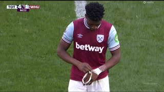 Mohammed Kudus Red Card Tottenham vs West Ham 41 Goals and Highlights Mohammed Kudus Sent Off [upl. by Eceinhoj]