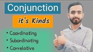 Conjunction  Types of Conjunction  Coordinating  Subordinating  Correlative  UrduHindi [upl. by Booze]