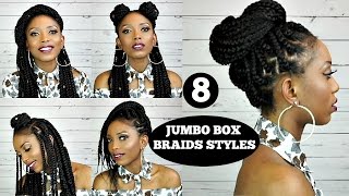 How To Style Jumbo Box Braids8 Quick And Unique Styles [upl. by Ozzie]