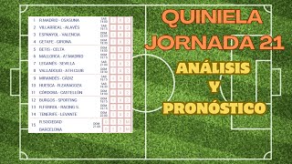 QUINIELA JORNADA 21  ANÁLISIS Y PRONÓSTICO [upl. by Ateiluj]