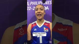 Faith Nisperos on Jia de Guzman calling her in Alas Pilipinas previous game  OSOnTheSpot [upl. by Bascomb]