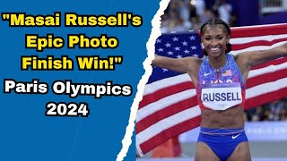 Masai Russell Of US Wins 100 Hurdles In Tight Finish At Paris Olympics  Olympics 2024 [upl. by Eedahs234]