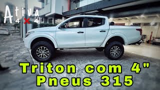 Triton com pneus 315 Lift e BodyLift Espaçador de Roda [upl. by Viviene]