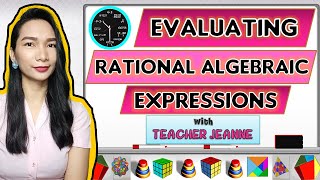 HOW TO EVALUATE RATIONAL ALGEBRAIC EXPRESSIONS  MATHEMATICS 8  Teacher Jeanne [upl. by Torie]