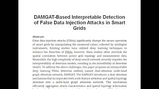 DAMGAT Based Interpretable Detection of False Data Injection Attacks in Smart Grids [upl. by Quin]