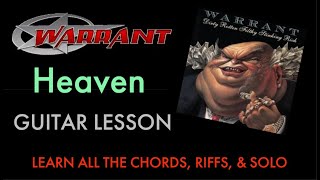 Heaven Warrant Guitar Lesson  RiffsChordsSolo [upl. by Anneliese327]