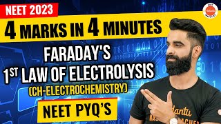 Faradays First Law of Electrolysis  Electrochemistry  Chemistry Class 12 Chapter 3  NEET 2023 [upl. by Eelanej374]