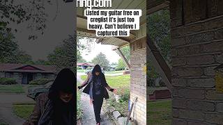 Strange man takes free guitar on doorbell camera [upl. by Annaicul]