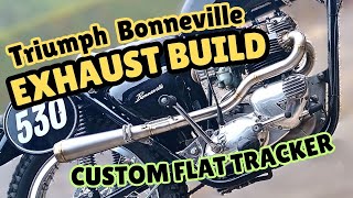 Exhaust Fabrication Triumph T140 Flat Tracker Custom Exhaust Build [upl. by Eilsel]