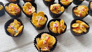 Honey Cornflakes Cookies Recipe  Honey Cornflakes 4 ingredients  Biskut Cornflakes Madu [upl. by Nylear]