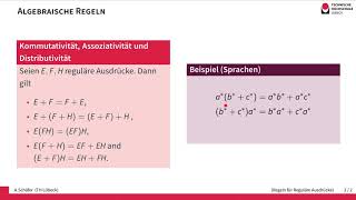 Algebraische Regeln für reguläre Ausdrücke [upl. by Neryt]