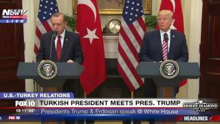 FNN President Trump and Turkish President Erdogan Deliver Joint Statement at White House FULL [upl. by Halil]