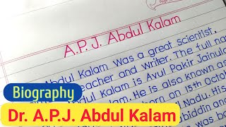 Biography of apj abdul kalam  Essay on apj abdul kalam in english [upl. by Yks]