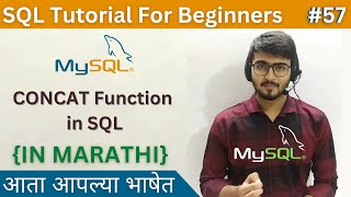 CONCAT Function in SQL  SQL Tutorial For Beginners in Marathi 57 sql [upl. by Swerdna]