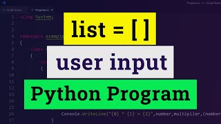 User Input for a List  Python Programming language Tutorial [upl. by Ettevol]