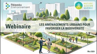 Webinaire  Les Aménagements urbains pour favoriser la biodiversité [upl. by Latif]