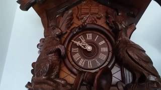 Large Cuckoo clock black forest 8 day Romback amp Haas Orologio cucù [upl. by Ahsilet]