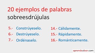 20 ejemplos de palabras sobreesdrujulas para niños de primaria [upl. by Winstonn]