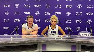 Sedona Prince and Jaden Owens after TCU 8167 win over BYU [upl. by Enelav]