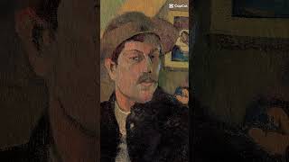 Paul Gauguin Selfportrait in a hat with the painting quotThe Spirit of the dead is awakequot 1893 art [upl. by Ahgiela666]