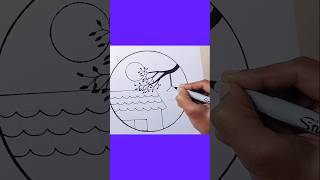 Circle Scenery Drawing shorts youtubeshorts illustration att artist [upl. by Ennaus]