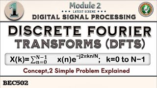 1Discrete Fourier Transforms DFTs 2 Simple Problems Explained 5th Sem ECE 2022 Scheme VTU BEC502 [upl. by Notrub]