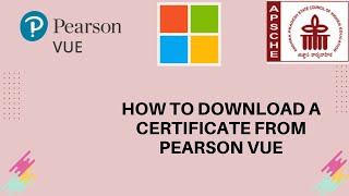 How to download a certificate from pearson vue [upl. by Sherrie689]