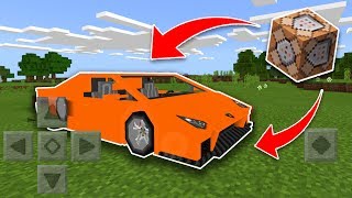 WORKING CAR Using COMMAND BLOCKS in Minecraft Pocket Edition Addon [upl. by Sokil]