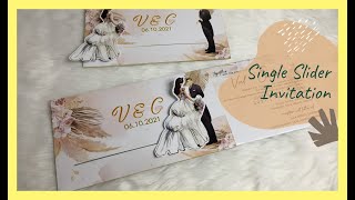 SINGLE SLIDER INVITATION  BOHO WEDDING INVITES  How to  DIY Creative Wedding Invitation Idea [upl. by Holly-Anne]