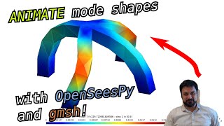 Animated EIGENVALUE analysis in OpenSeesPy and gmsh [upl. by Nnazil]