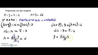 Proporzione con due incognite proprietà del comporre [upl. by Gaillard867]