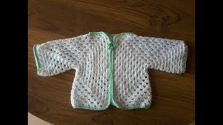 tuto crochet  faire un gilet bebe au crochet  gilet bebe  1 ère partie [upl. by Enortna]