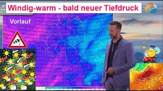 Heute wärmster Tag sonst weiter windigwarm Bald neuer Tiefdruck Wettervorhersage 1825092024 [upl. by Belle]